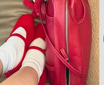 Jennie of BLACKPINK wearing the Margot Mary-Jane in Ruby Red