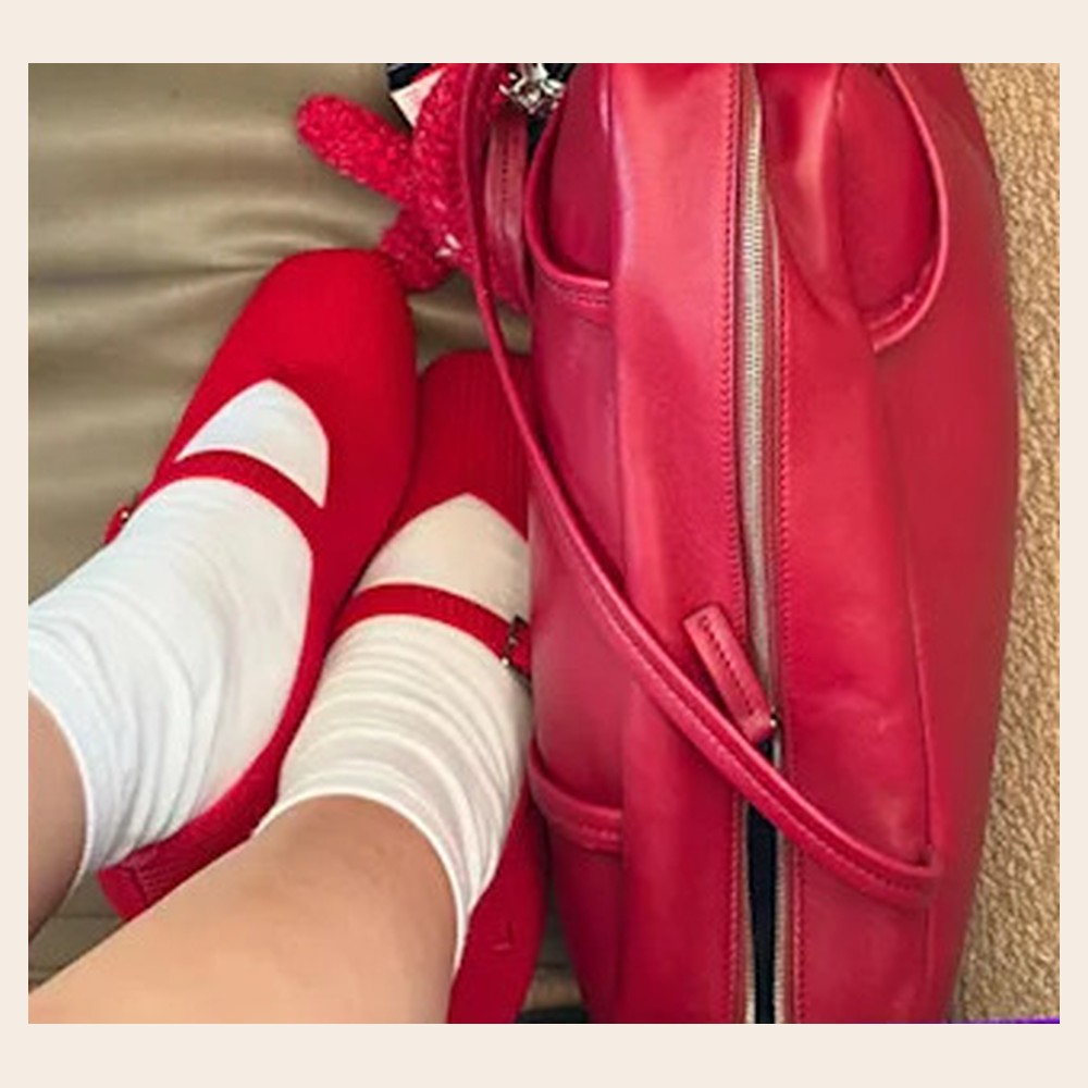Jennie of BLACKPINK wearing the Margot Mary-Jane in Ruby Red